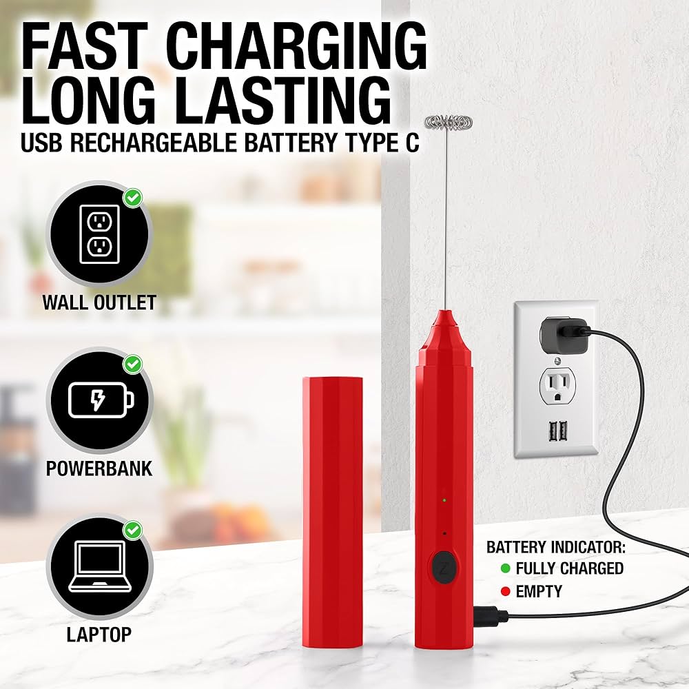 Amazon.com: Zulay Froth N Go Milk Frother Rechargeable - 3